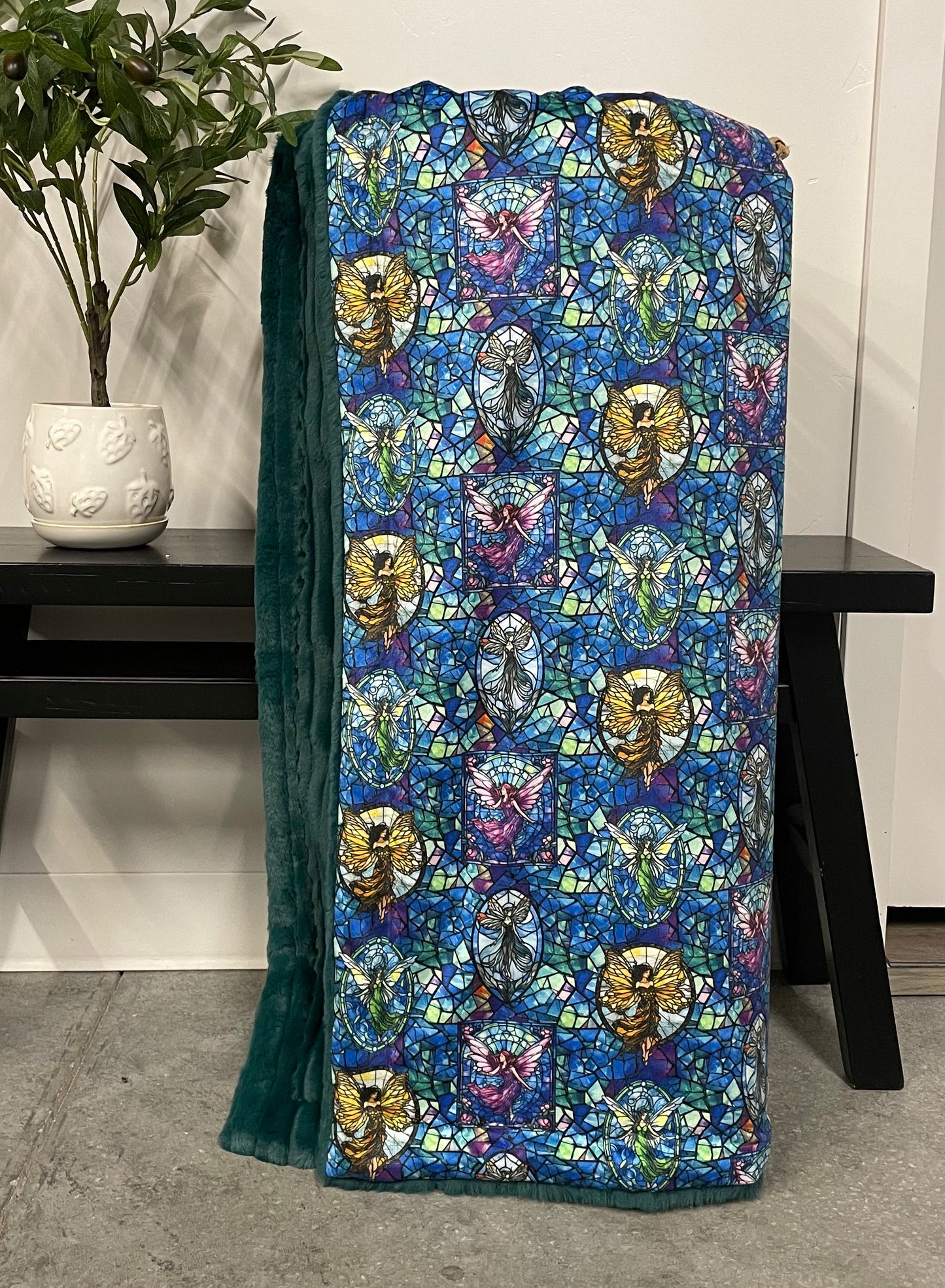 Stained Glass Fairies Throw *RTS* *PRINTING FLAW*