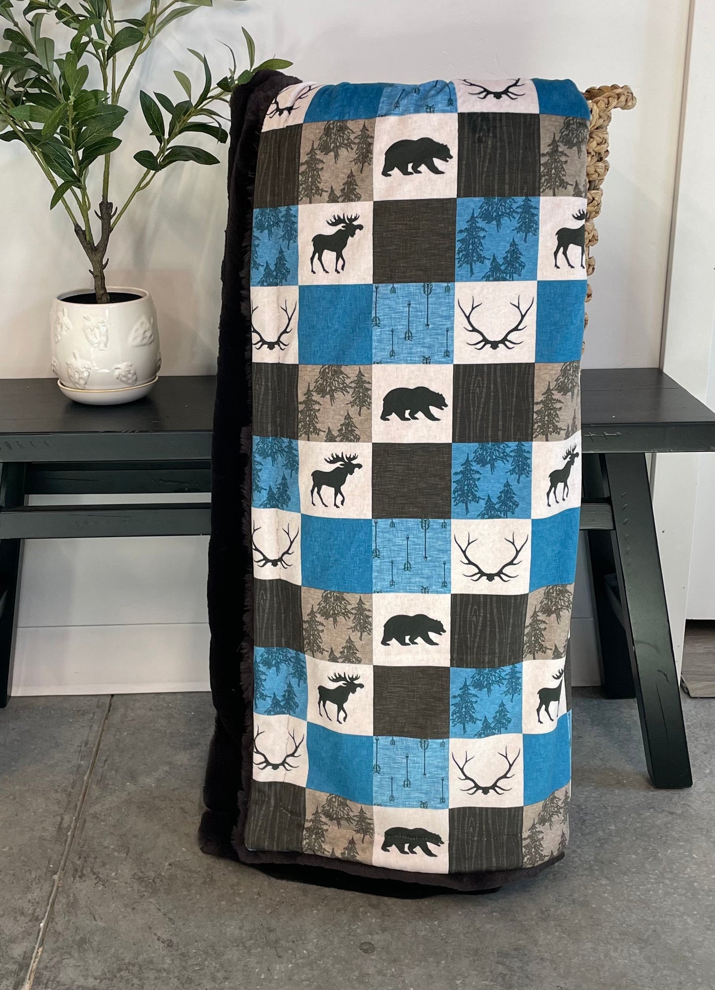 Blue Moose Patchwork Throw *RTS*