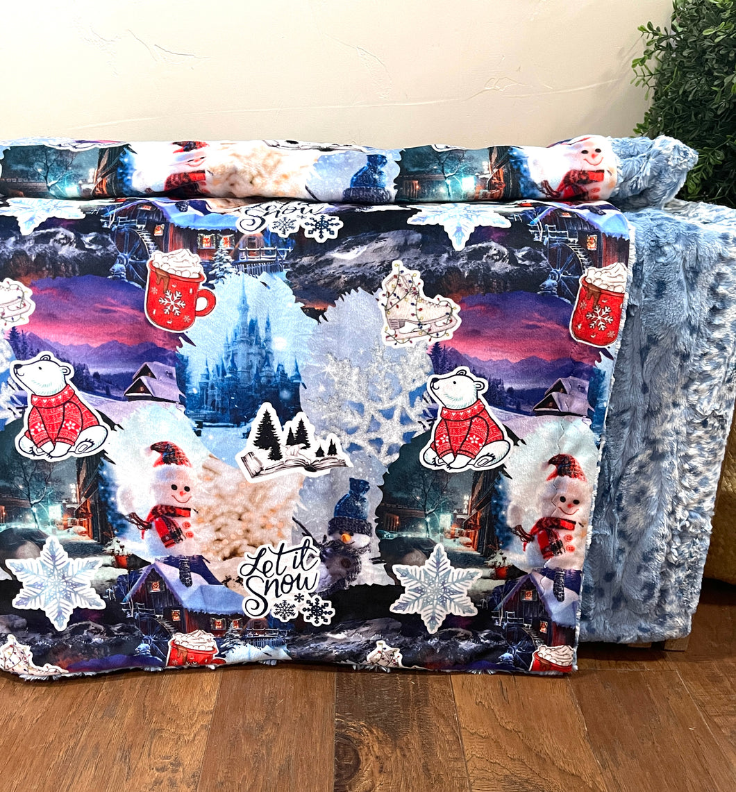 Let it snow Throw Blanket *READY TO SHIP*