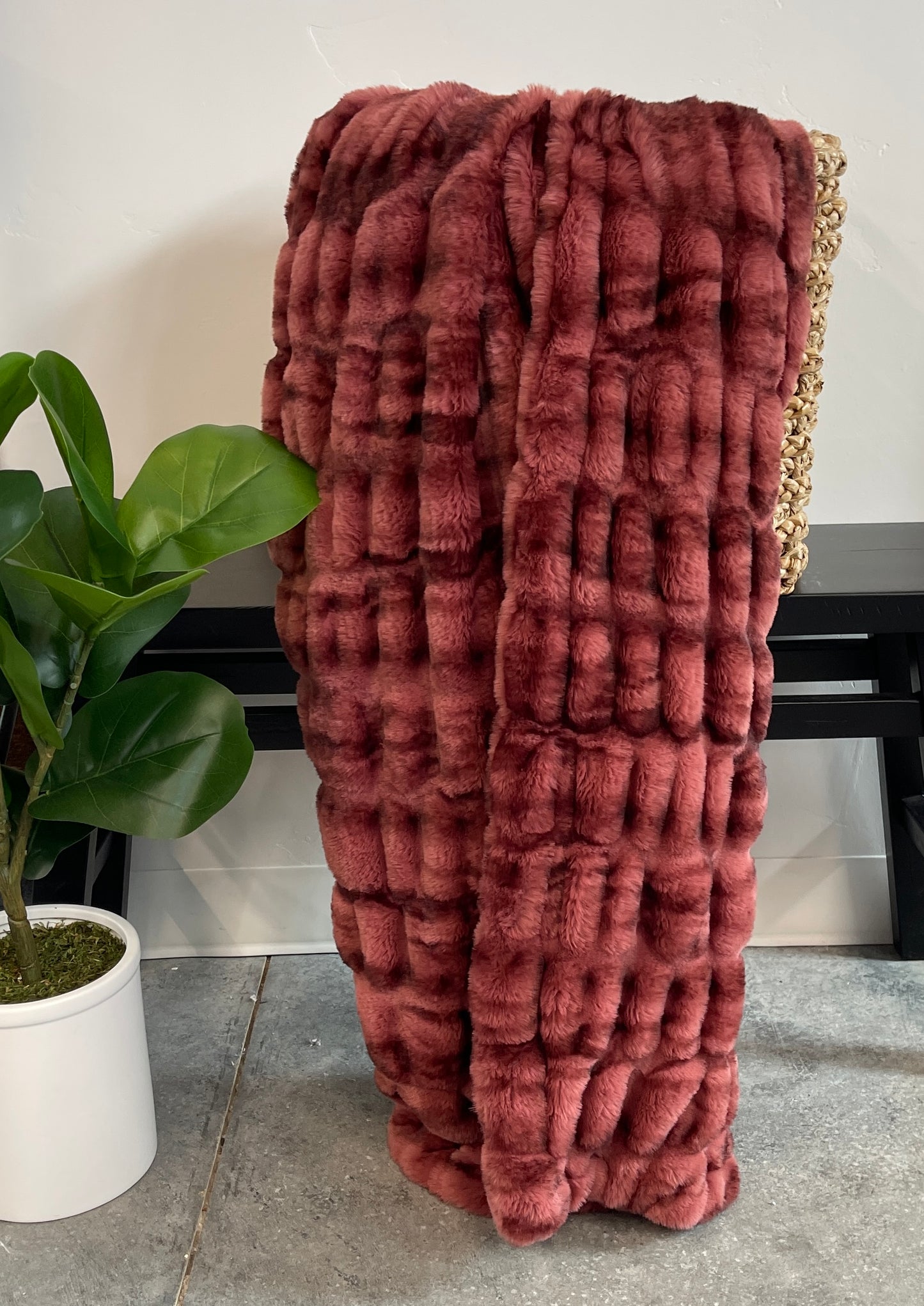 Milan Enzo Desert Rose Throw Blanket *READY TO SHIP*
