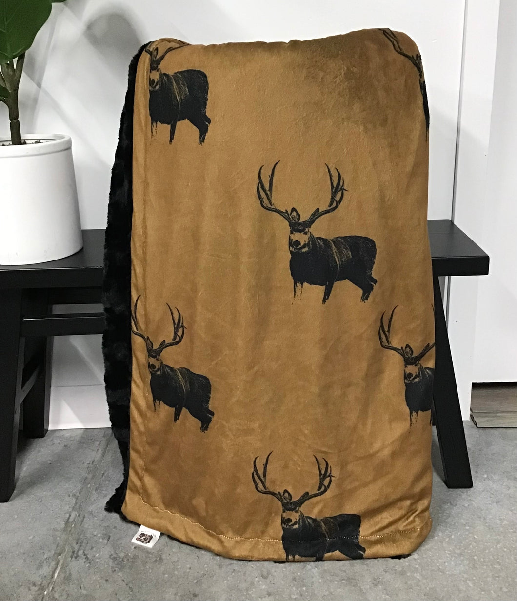 Tan Deer Adult Blanket *READY TO SHIP*