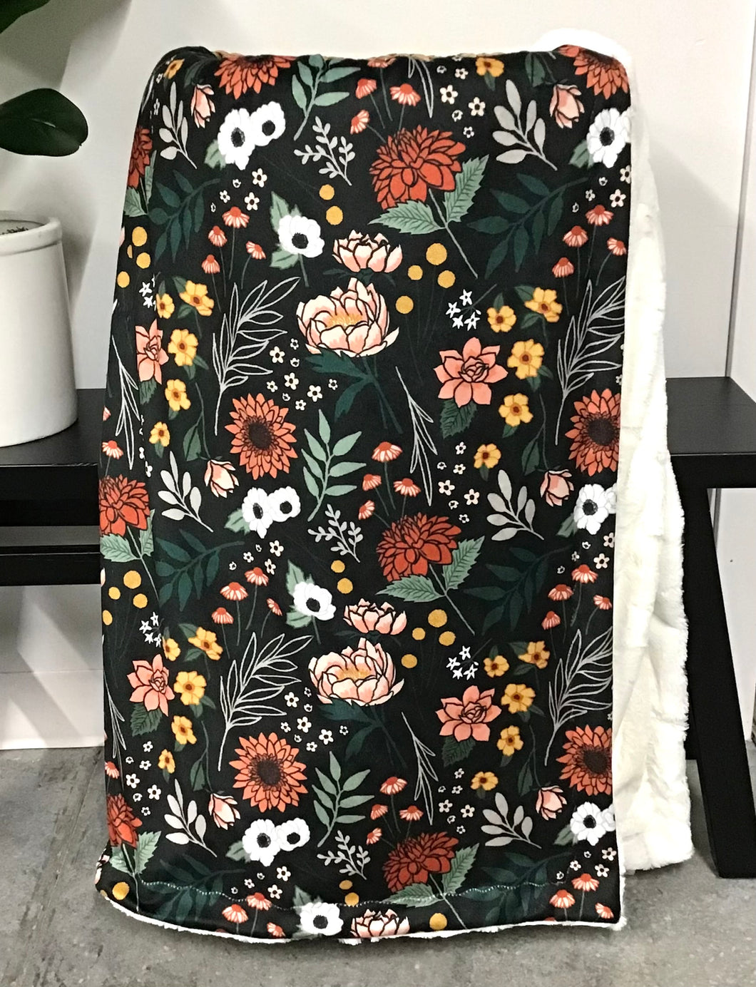 Maya Floral Adult Blanket *READY TO SHIP*