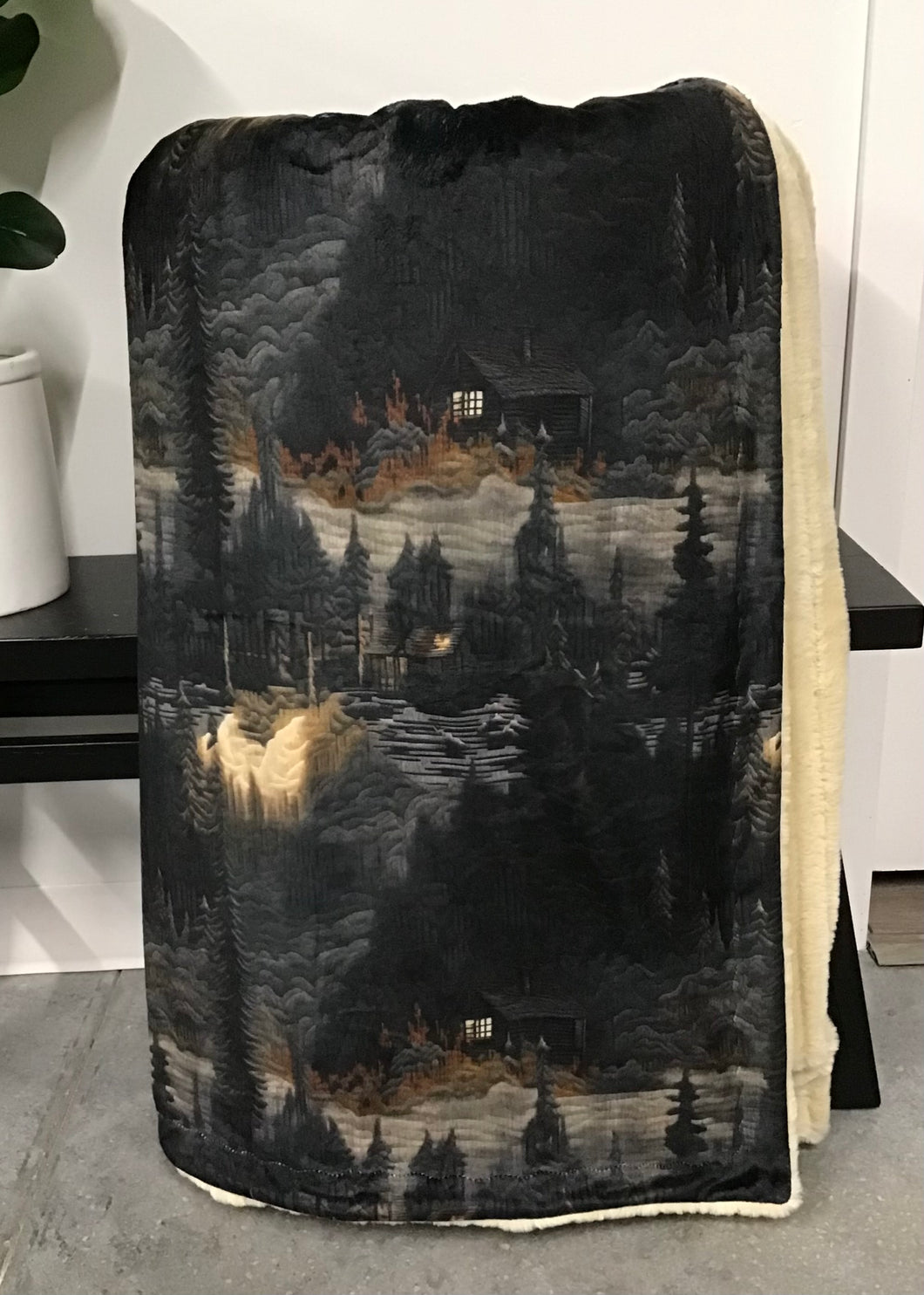 Black Cabin Adult Blanket *READY TO SHIP*
