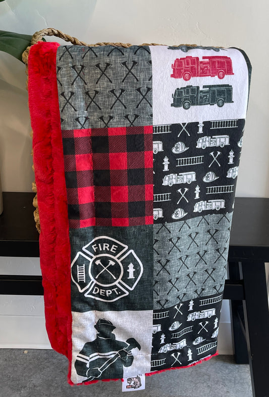 Firefighting Patchwork Red Snuggler *RTS*
