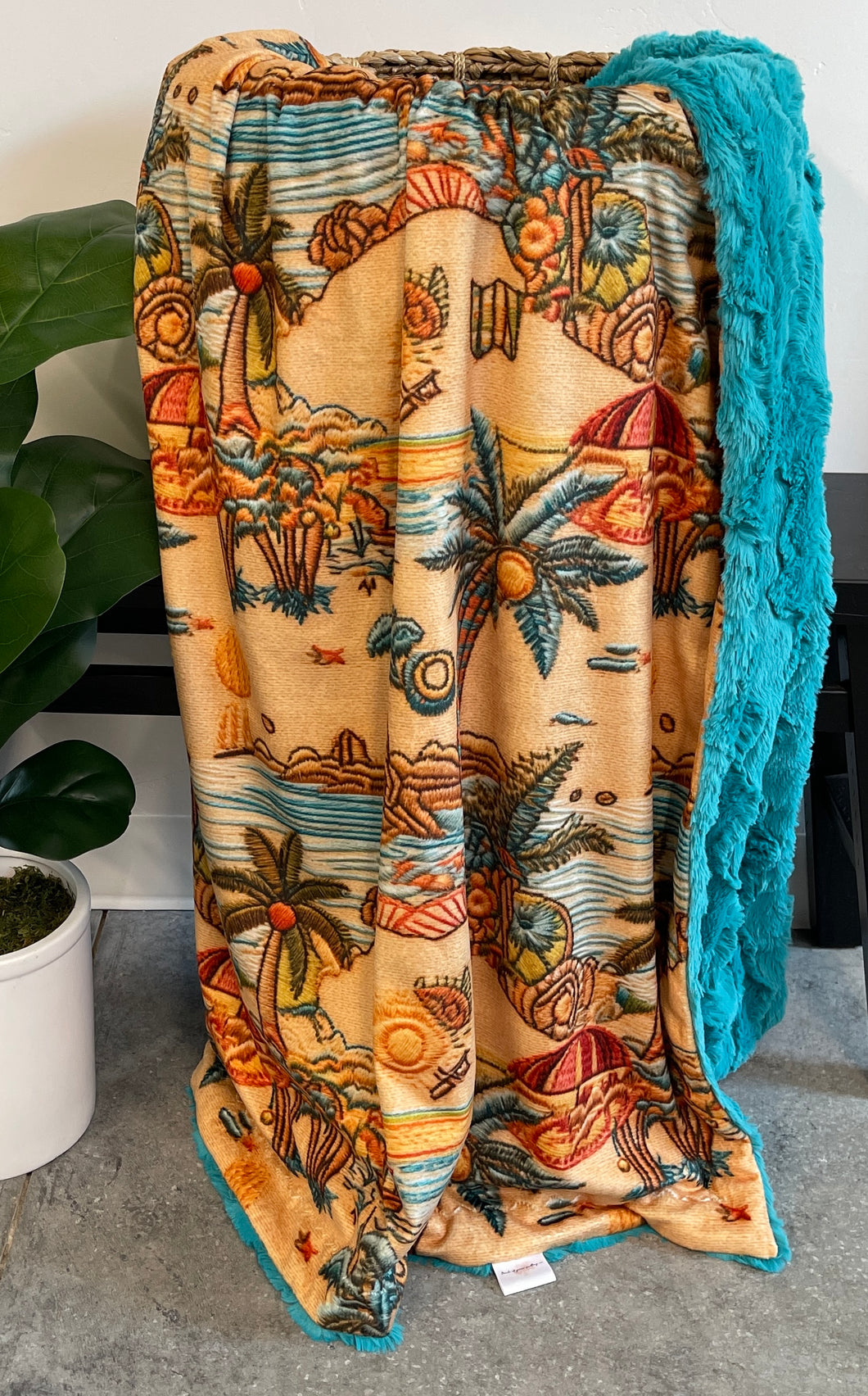 Embroidered Beach Throw Blanket *READY TO SHIP*