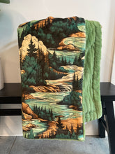 Load image into Gallery viewer, Green Mountains Landscape Snuggler Blanket *READY TO SHIP*
