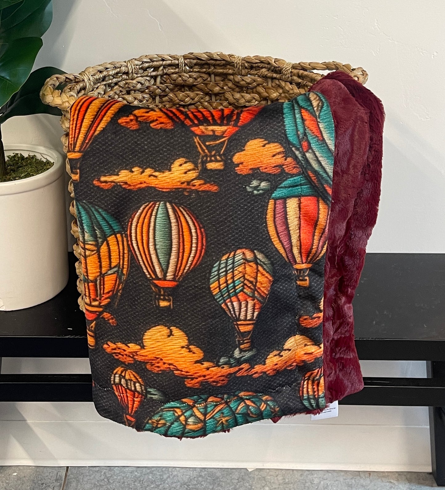 Embroidered Hot Air Balloons Snuggler *RTS*