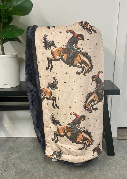 **PREORDER**  Bucking Cowboy Blanket