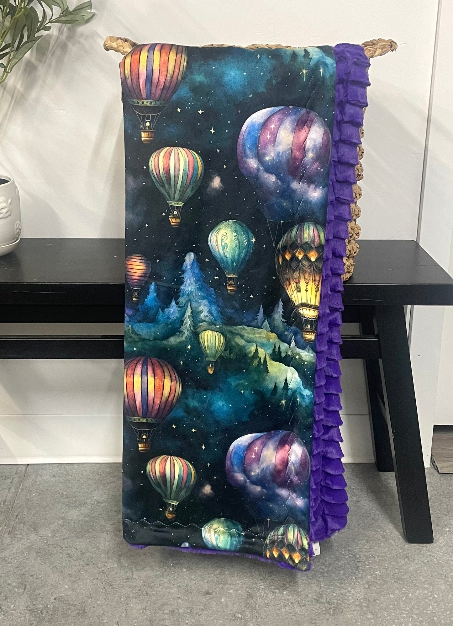 Watercolor Hot Air Balloons Snuggler *RTS*