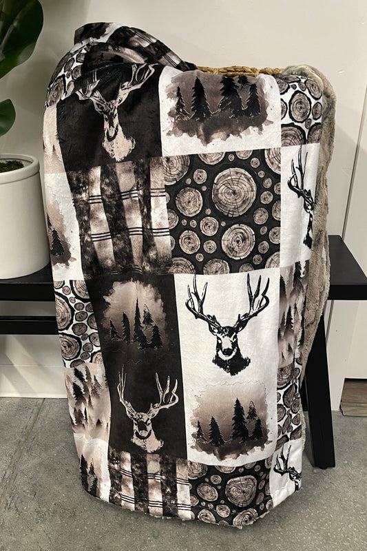 White Mule Deer Patchwork Throw *RTS*