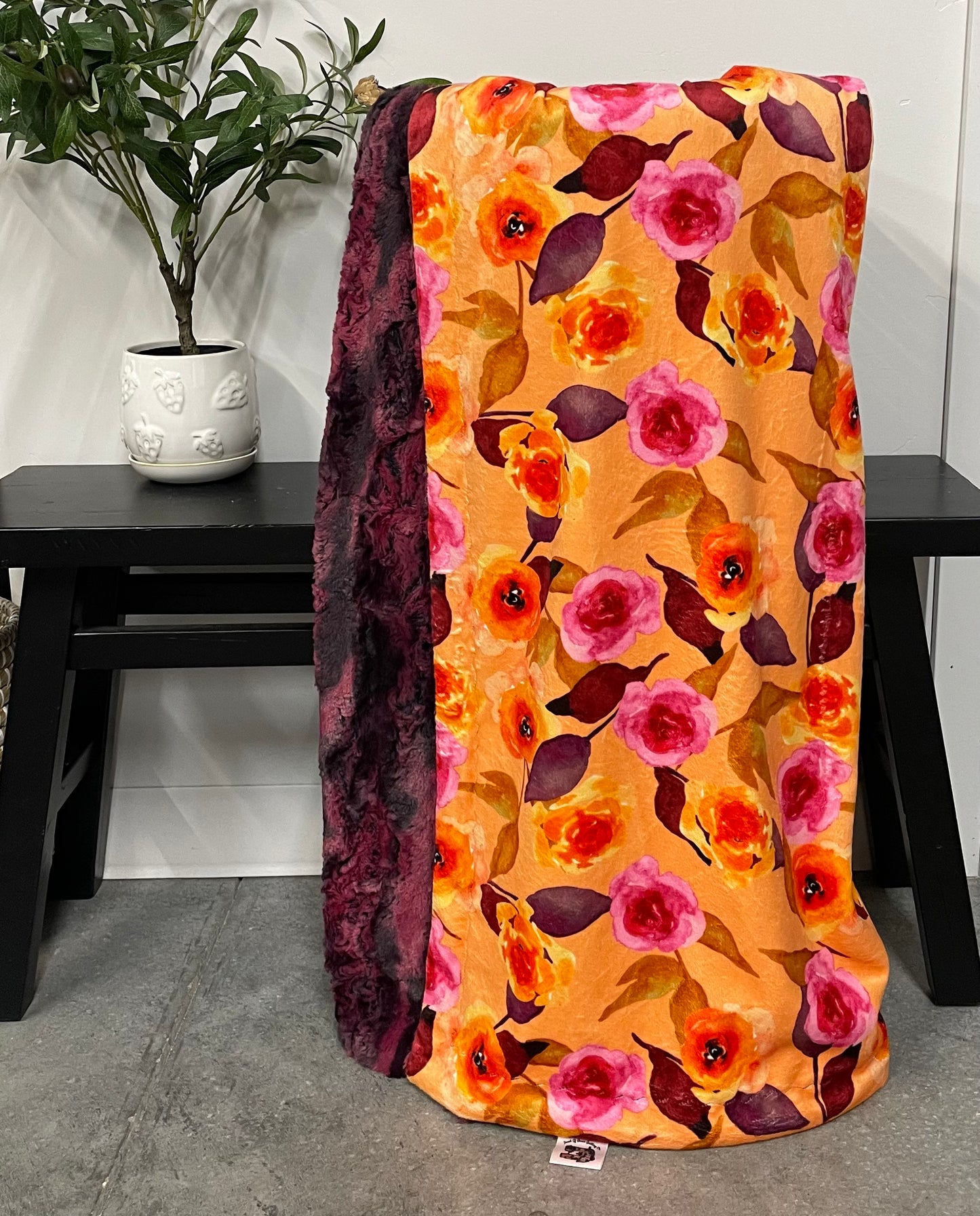 Floral Watercolor Throw *RTS*