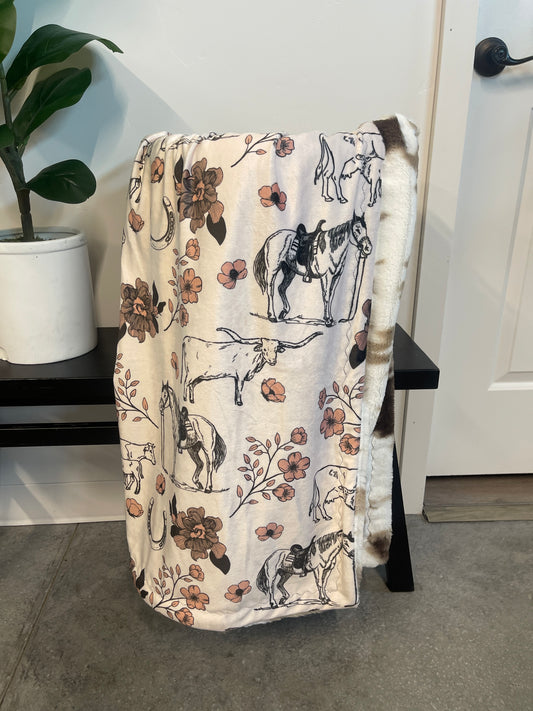 **PREORDER**  Horses & Floral Blanket