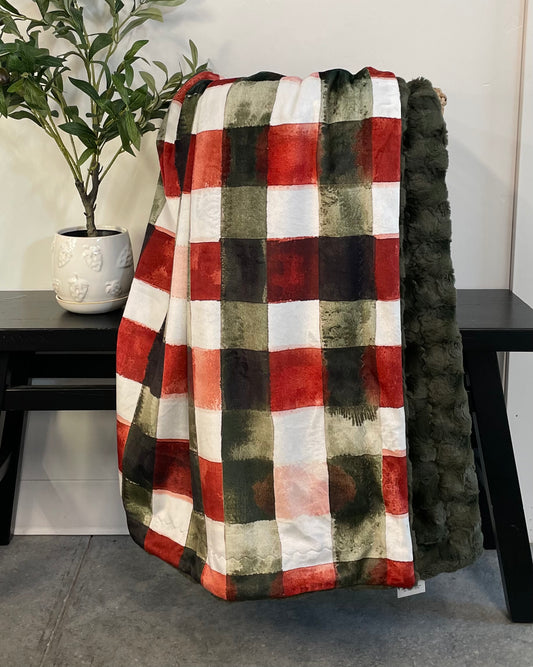 Green & Red Plaid Throw *RTS*