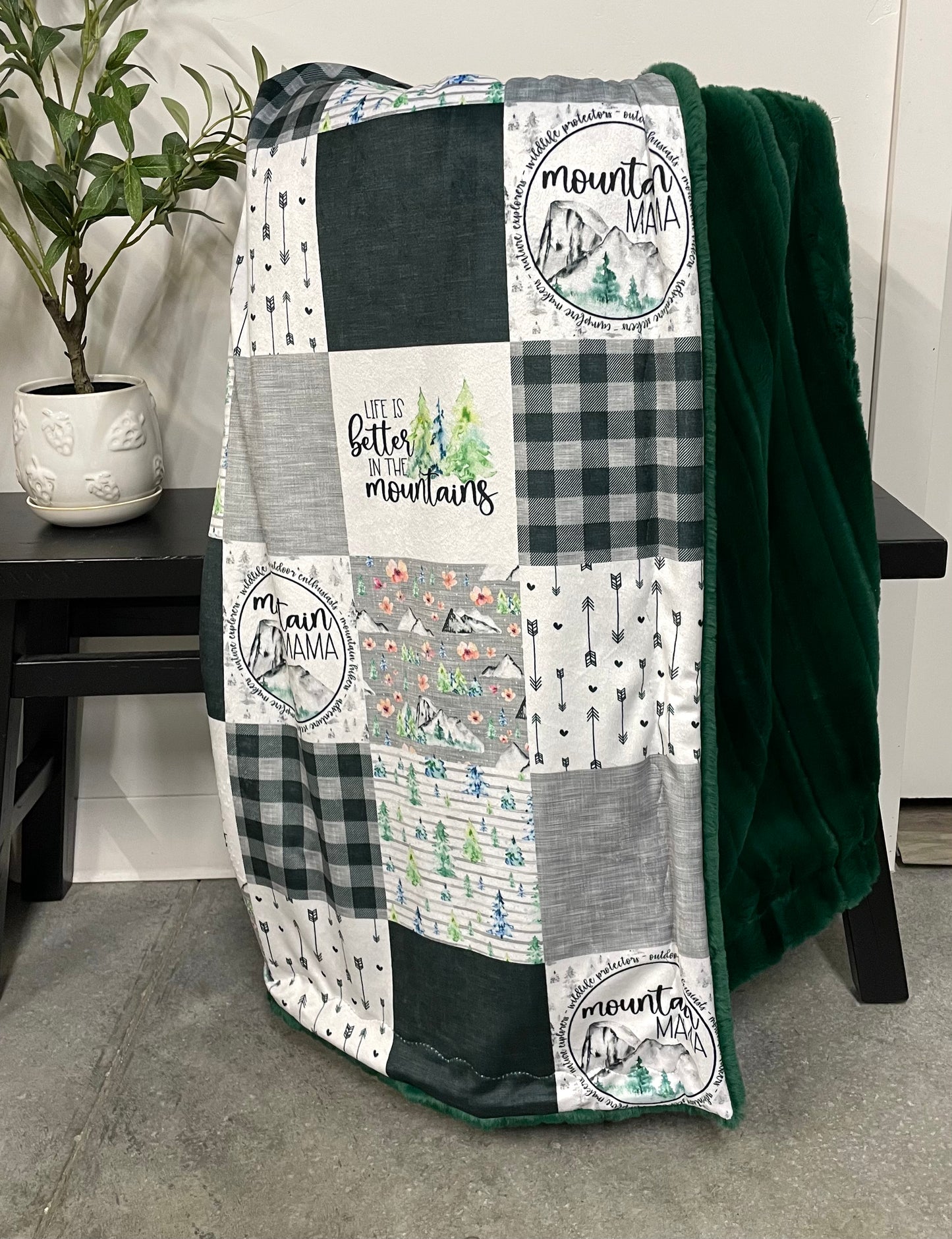 Gray Mountain Mama Patchwork Throw *RTS*