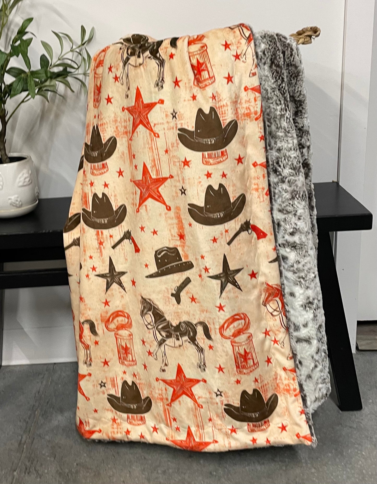 Cowboy Sheriff Stars Throw *RTS*