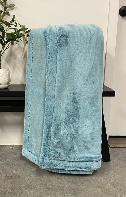 Teal Frosted Baby Seal Throw *RTS*