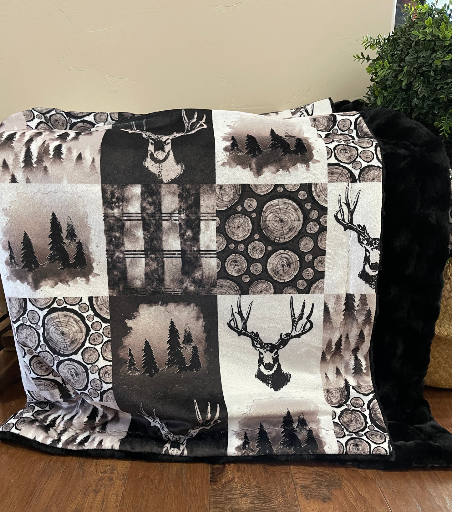 White Mule Deer Throw Blanket *READY TO SHIP*