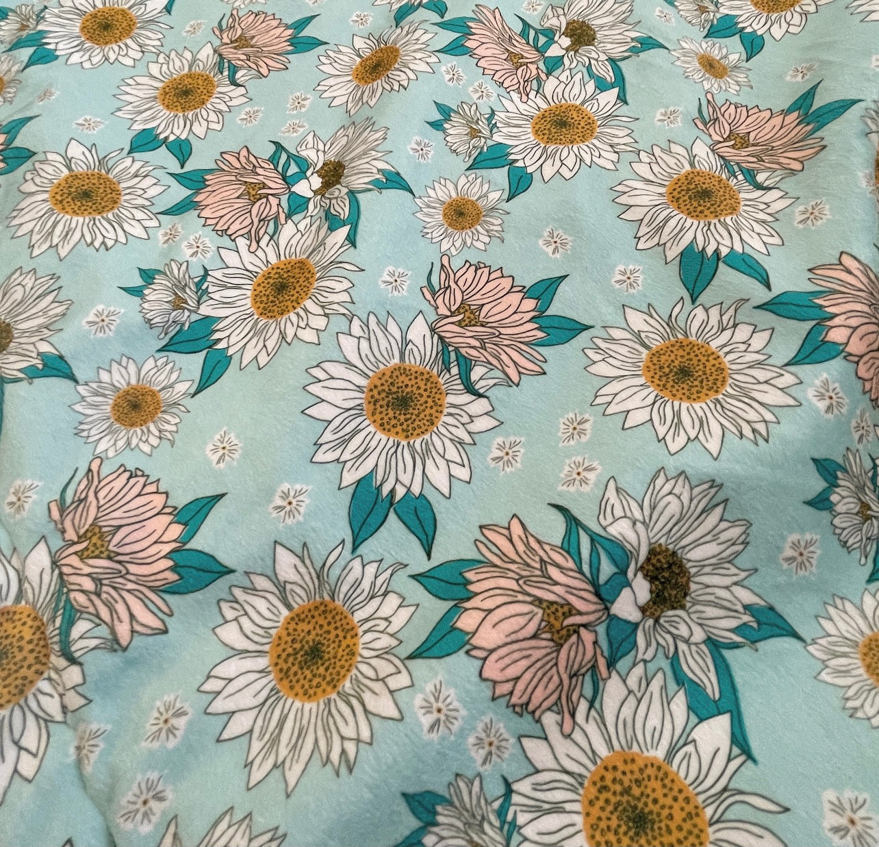 Aqua Sunflower Blanket *PREORDER*