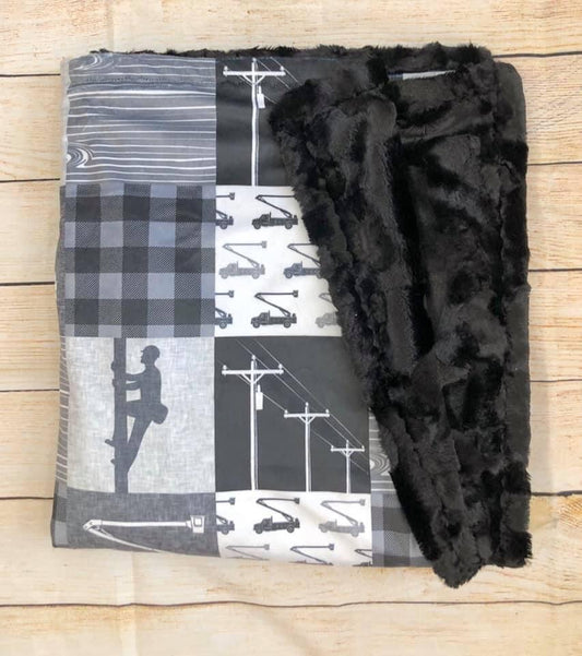 Lineman Minky Blanket *PREORDER*