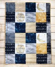 Load image into Gallery viewer, I Love You to the Moon and Back Minky Blanket *PREORDER*
