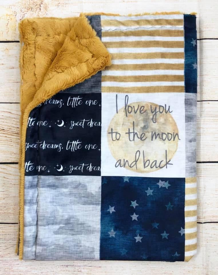 I Love You to the Moon and Back Minky Blanket *PREORDER*