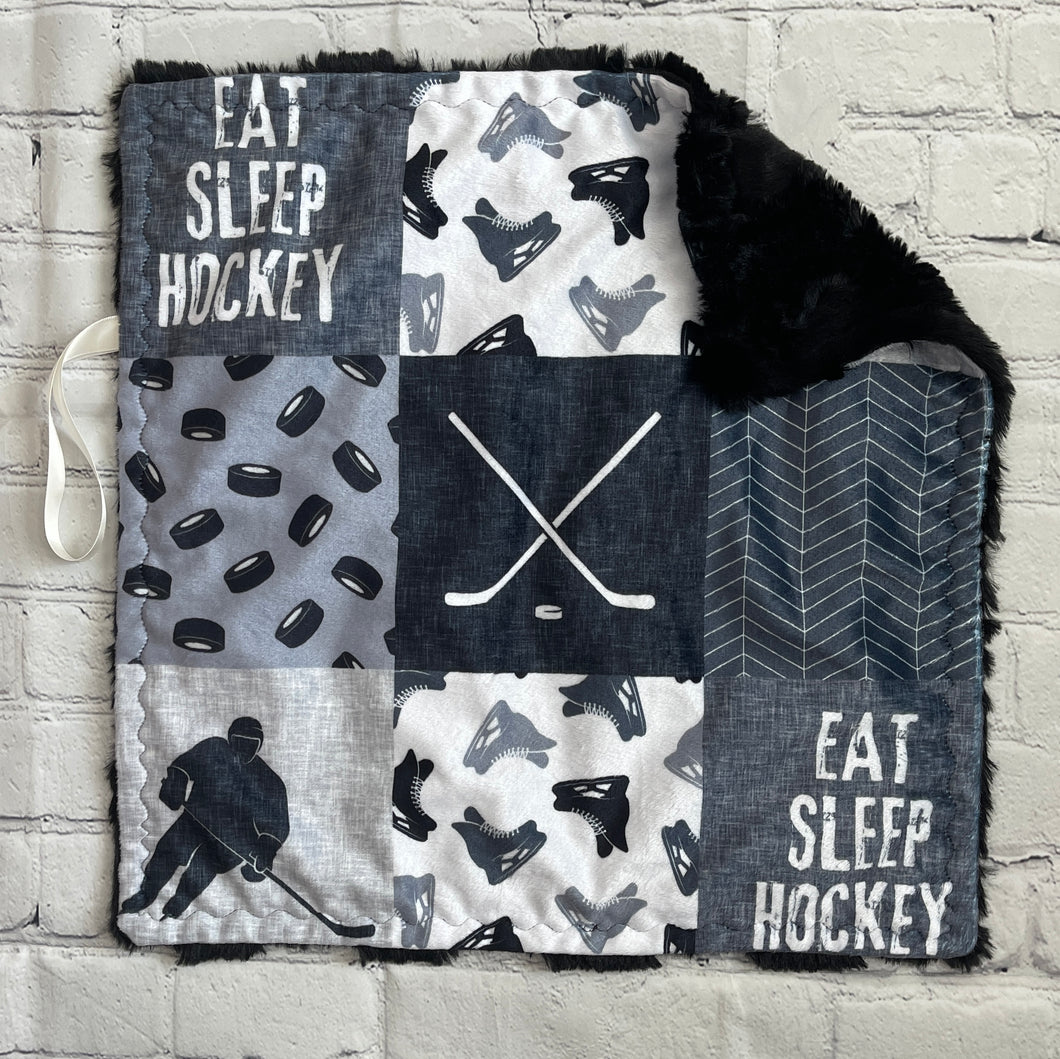 Eat, Sleep, Hockey Lovey Blanket *READY TO SHIP*